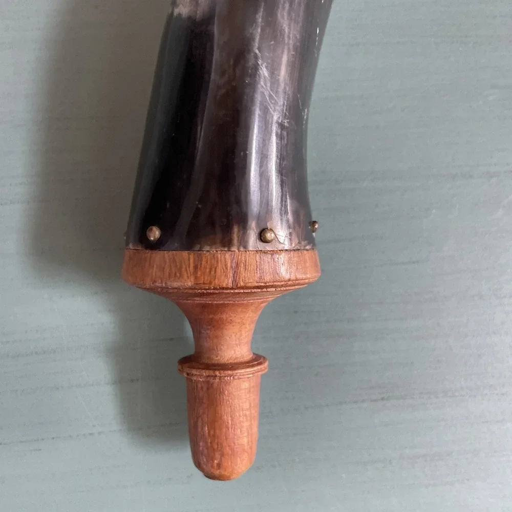 Vtg Black Powder Horn 14